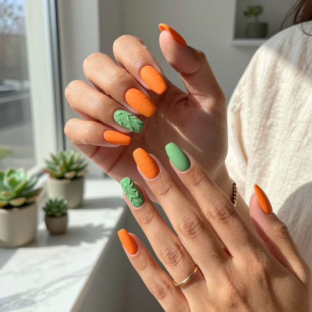 Textured Carrot Patch Nails