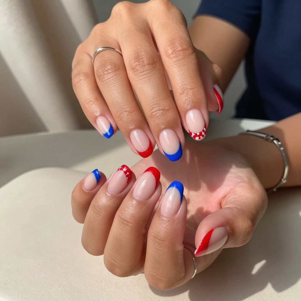 French Tips With A Patriotic Twist