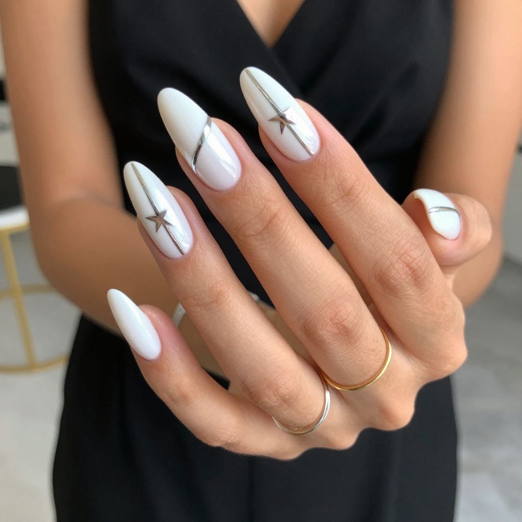 Metallic Stripes With Star Accent