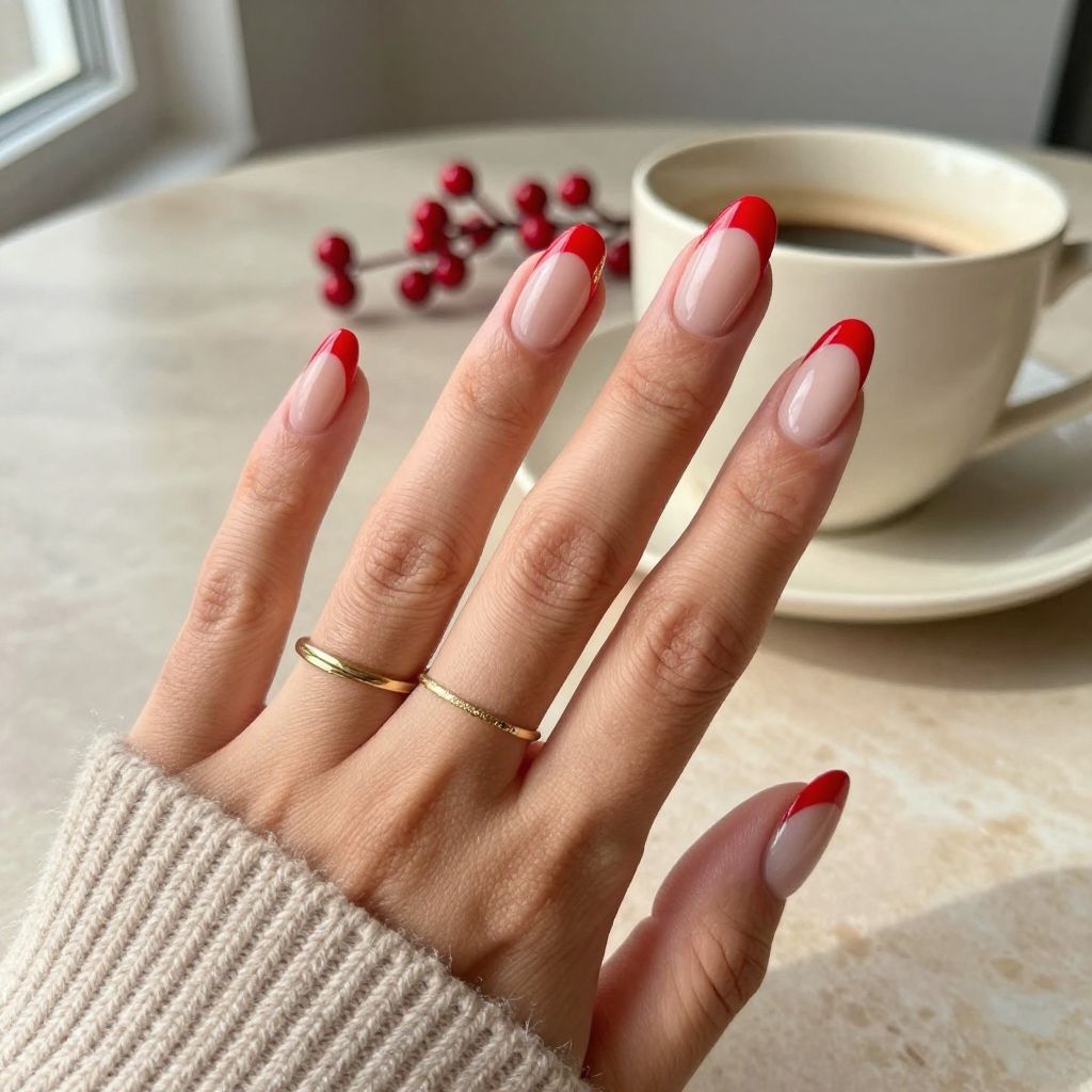 Red French Nails