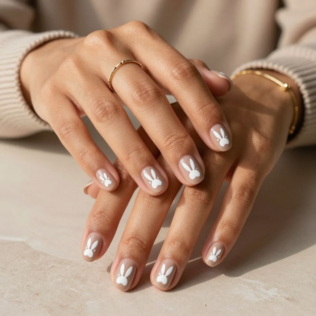 Bunny Paw Prints Trail Nails