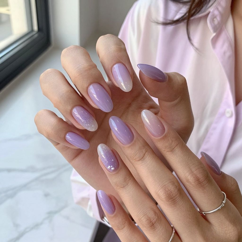 Lavender Glass Nails