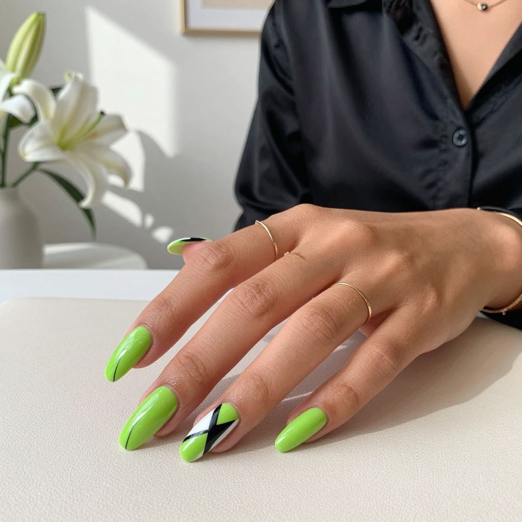 Lime Green Geometric Elegance