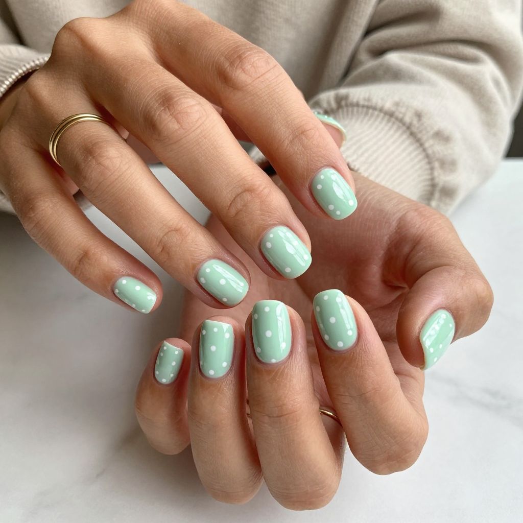 Pastel Green Polka Dot Charm