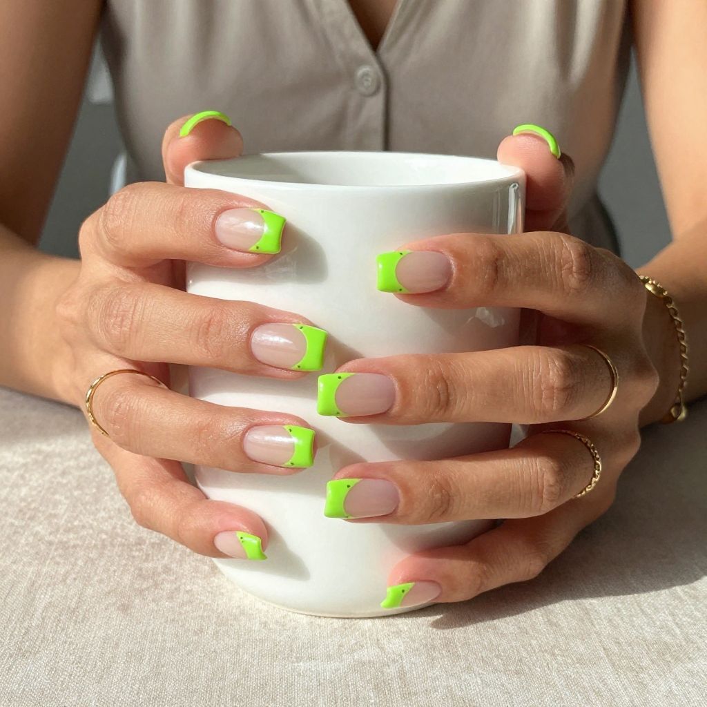 Neon Green Pop on Nude Base
