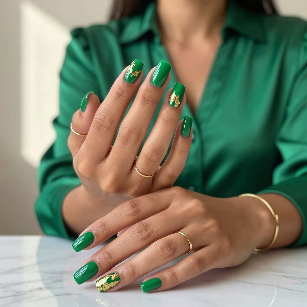 Kelly Green Gloss with Gold Foil