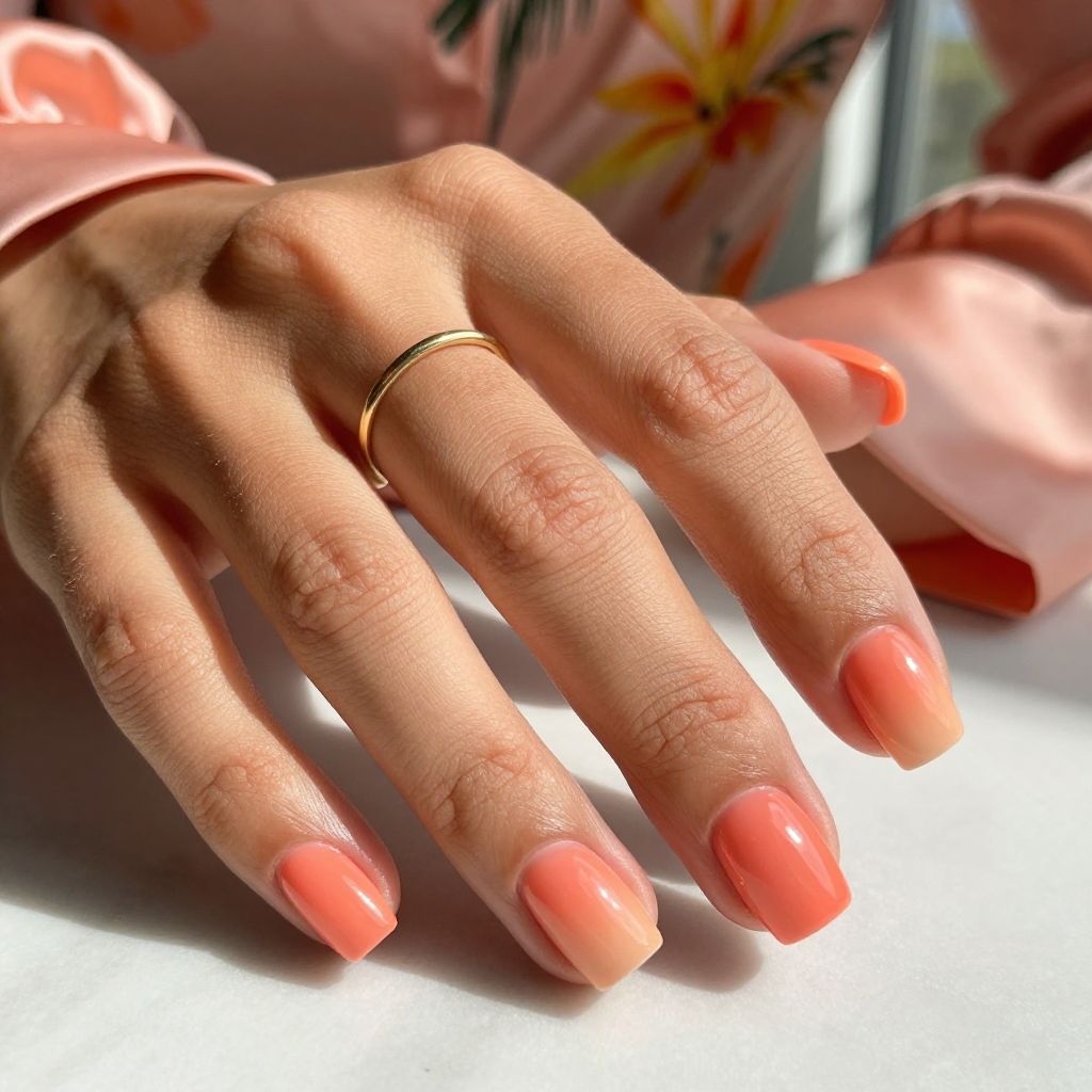 Ombre Coral to Peach