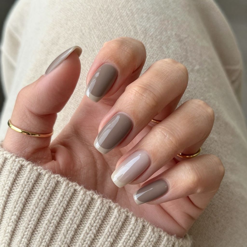 Matte Taupe with Glossy Tips