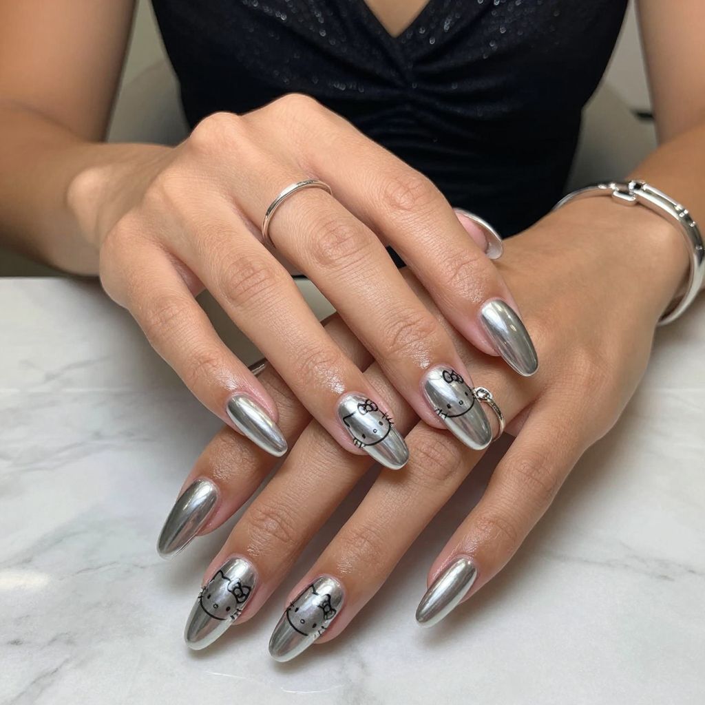 Metallic Chrome Hello Kitty
