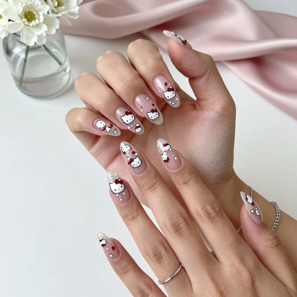 Clear Base with Floating Hello Kitty