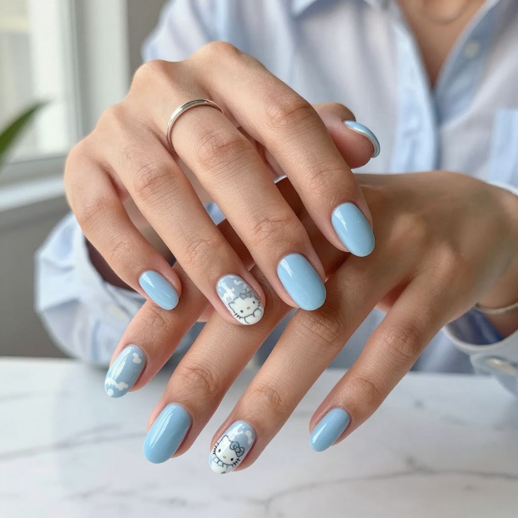 Soft Blue Hello Kitty Daydream