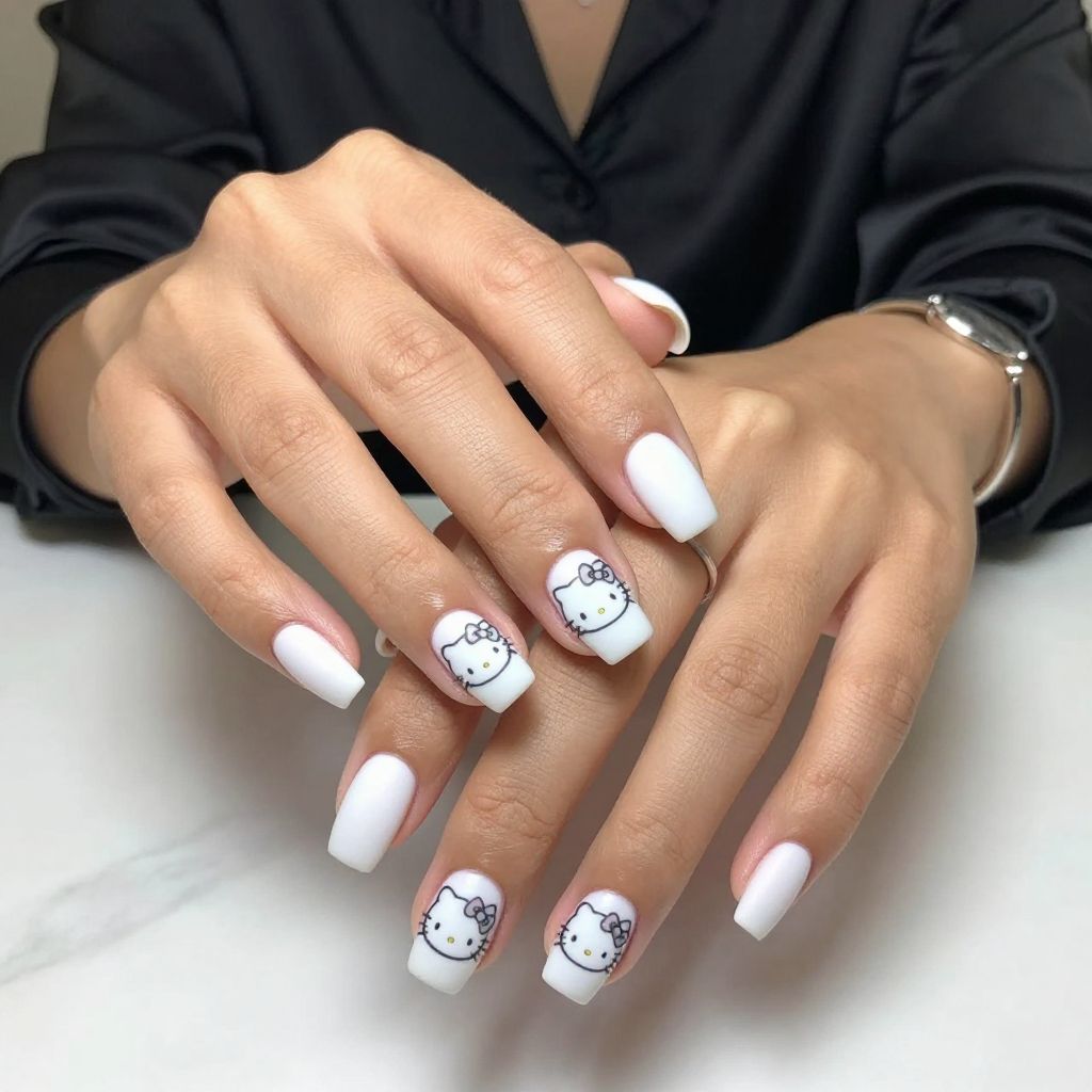 Minimalist Hello Kitty Outline