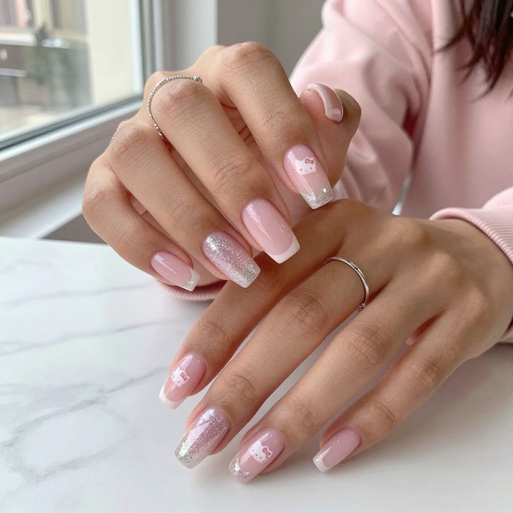 Soft Glitter Gradient Kitty