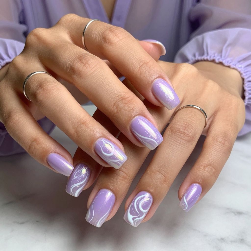 Lavender with Pearlescent Swirls