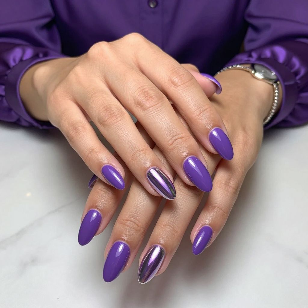 Glossy Deep Lavender with Chrome Purple Accent