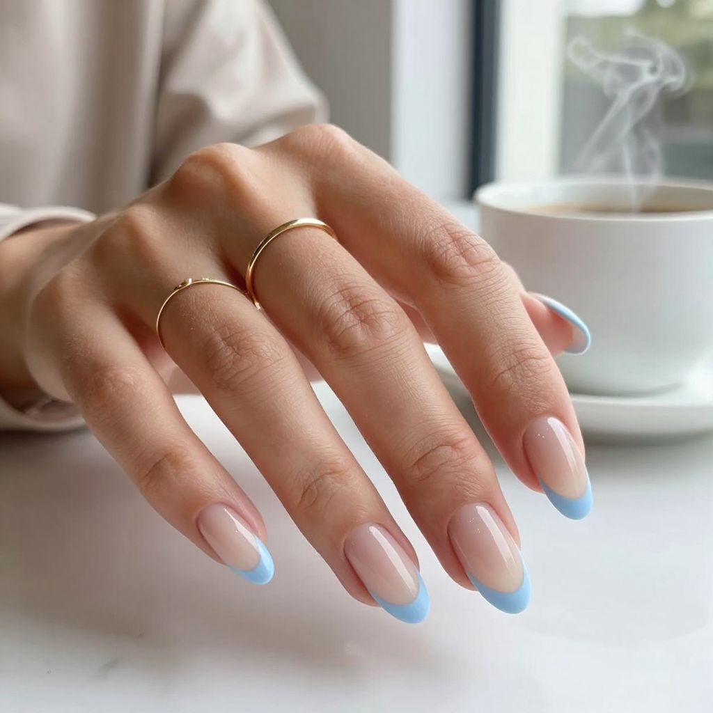 Icy Blue French Tips