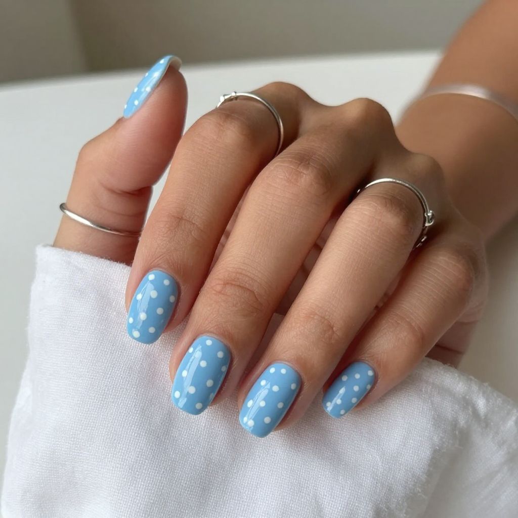 Pastel Blue Polka Dots