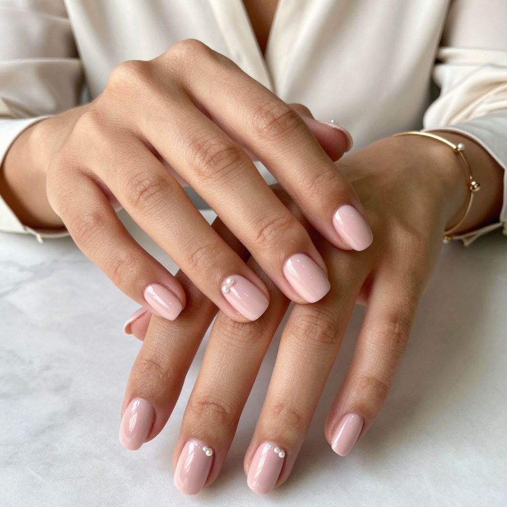 Blush Pink with Tiny Pearl Accents