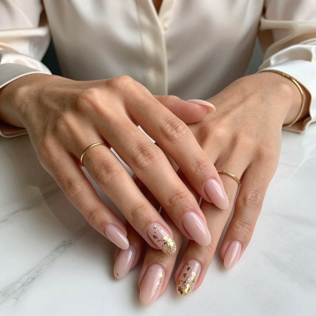 Sheer Blush with Gold Foil Flare