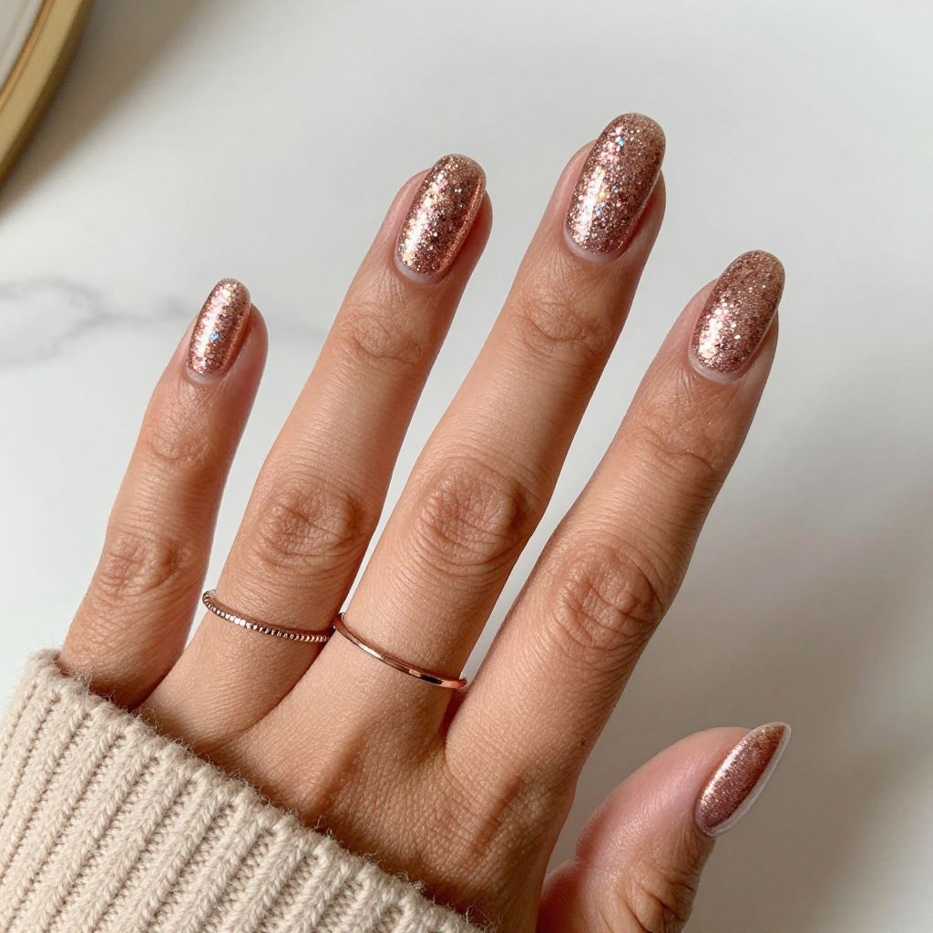 Sparkling Rose Gold with Holographic Flakes