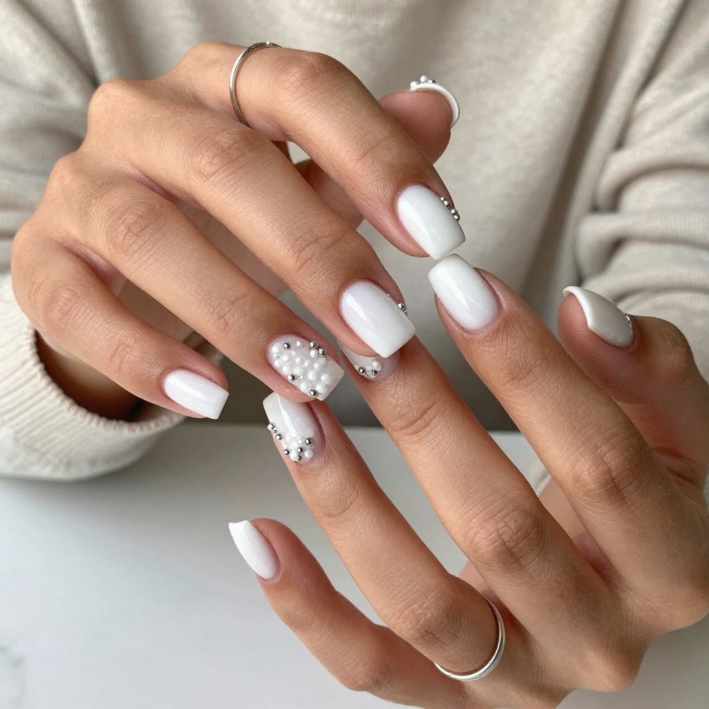 Milky White Caviar Bead Accents