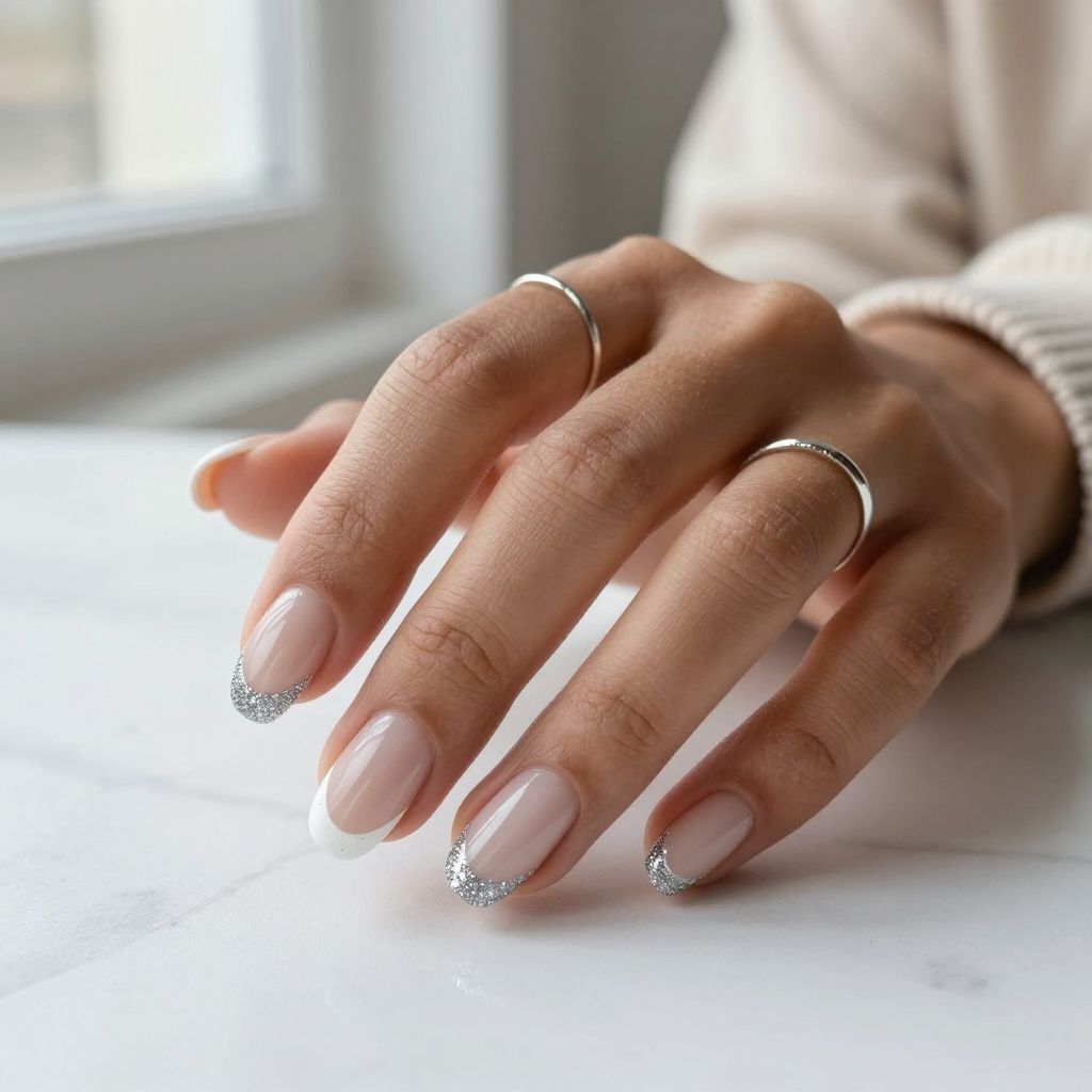 Classic French with Glitter Twist