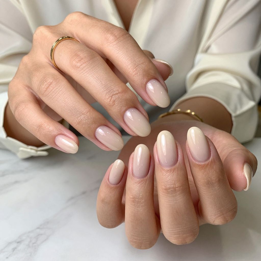 Natural Nude with Subtle French Fade