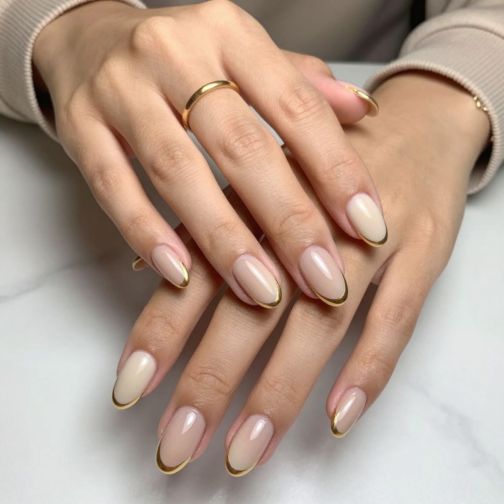 Golden French Tips Glam