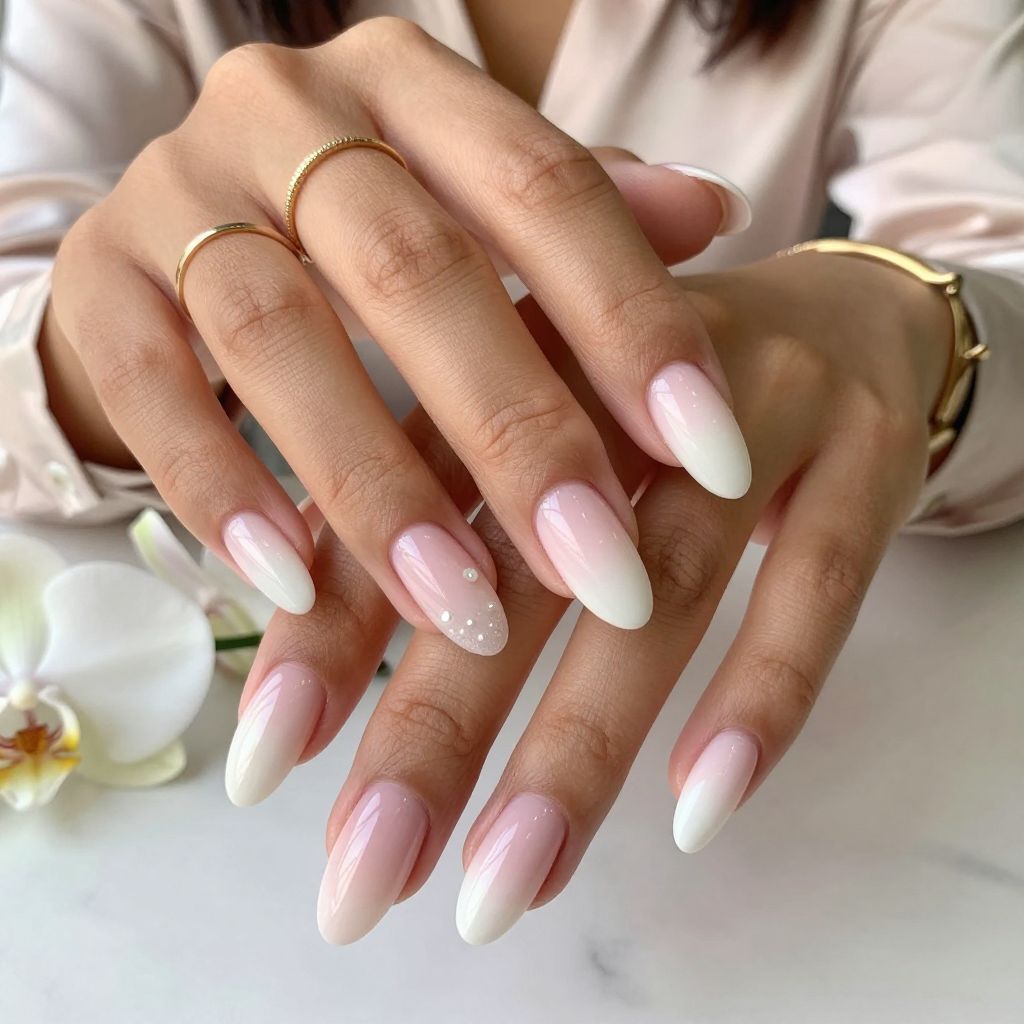 Soft Pink To Milky White Fade
