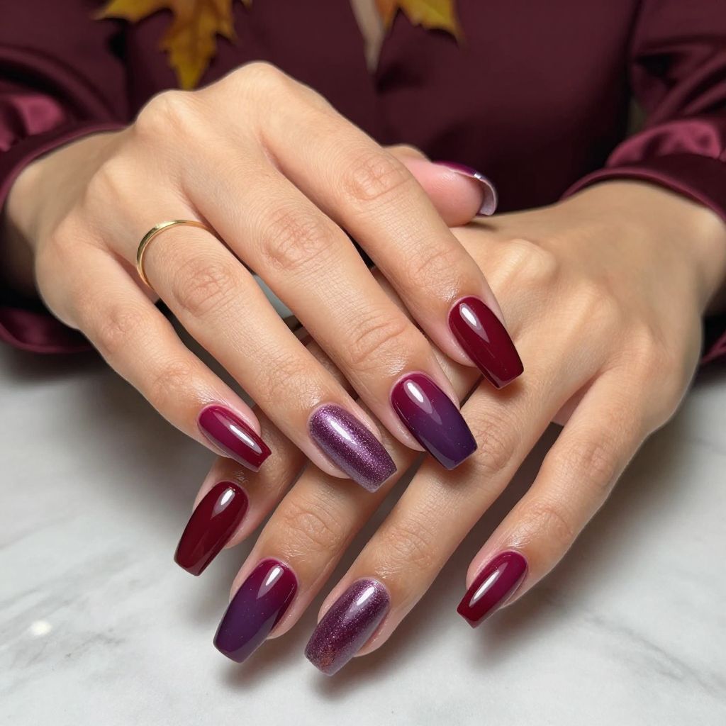 Burgundy To Plum Fade