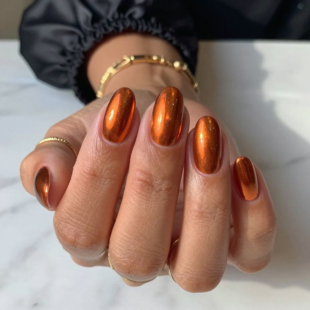Metallic Copper Burst nails