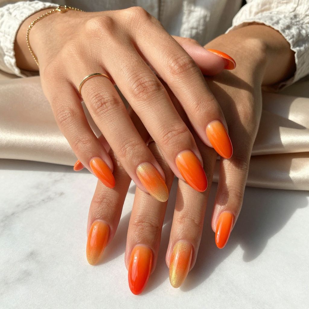 Sunset Ombre Glow nails