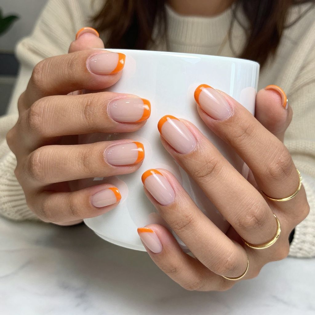 Citrus Twist French Tips nails
