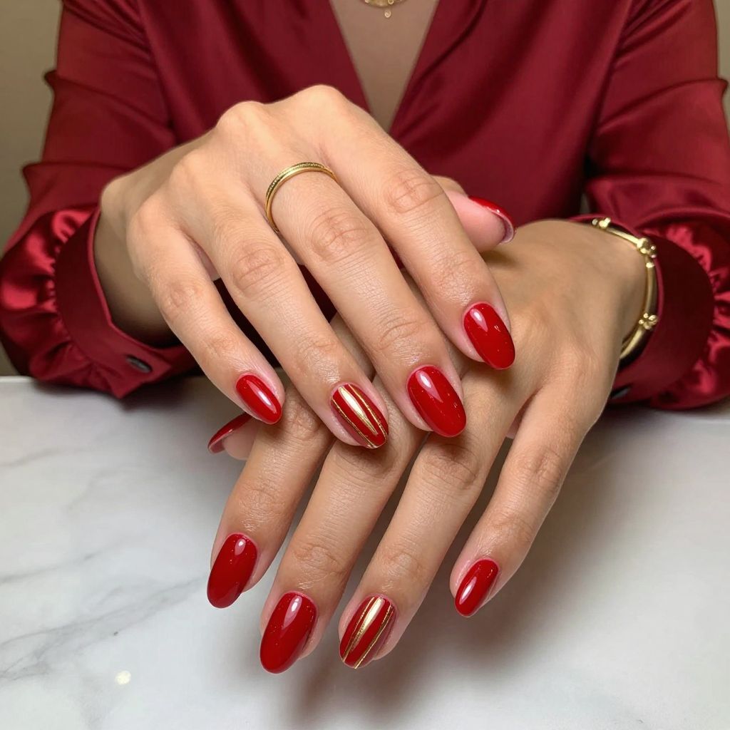 Bold Red with Gold Accents
