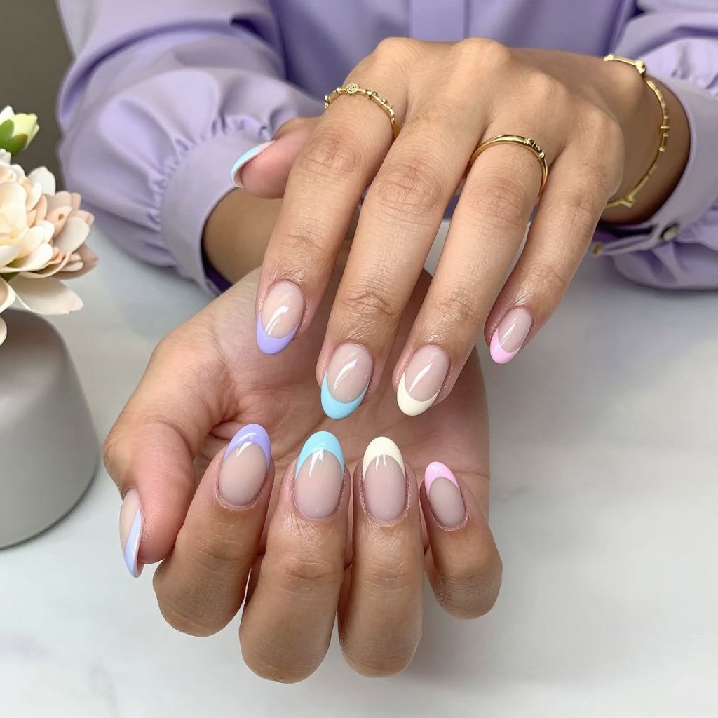 Delicate French Tips with a Twist