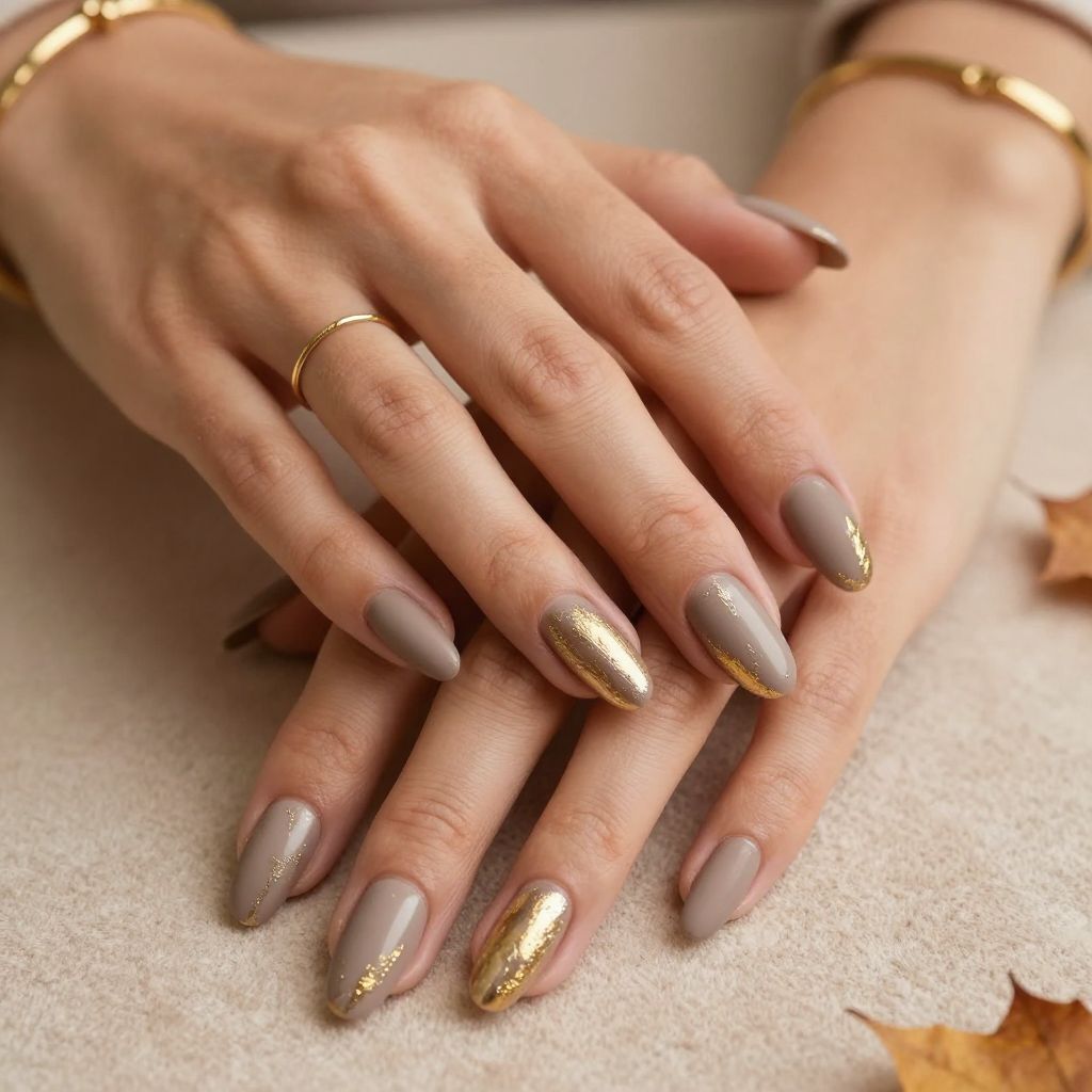 Pearl Taupe Matte with Gold Foil Touches