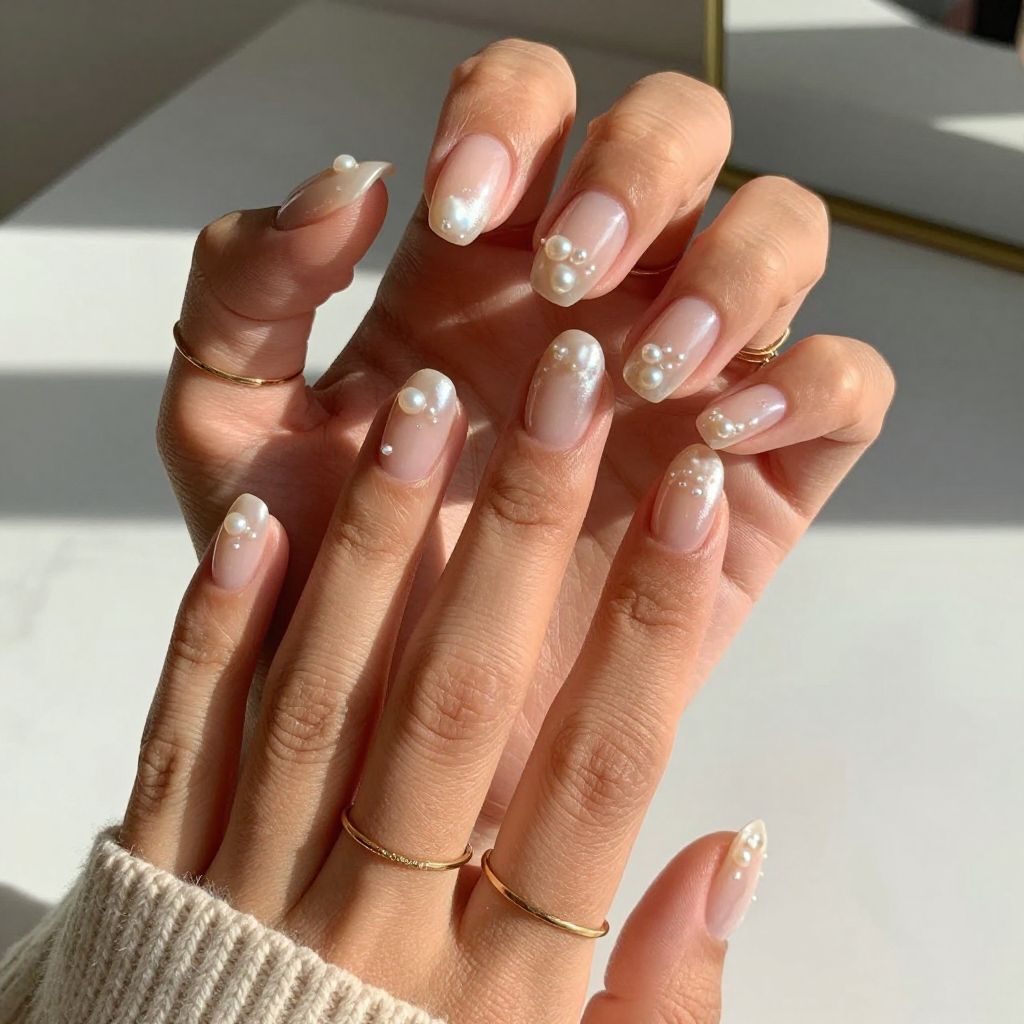 Pearl-Infused Clear with Mini Pearls Floating