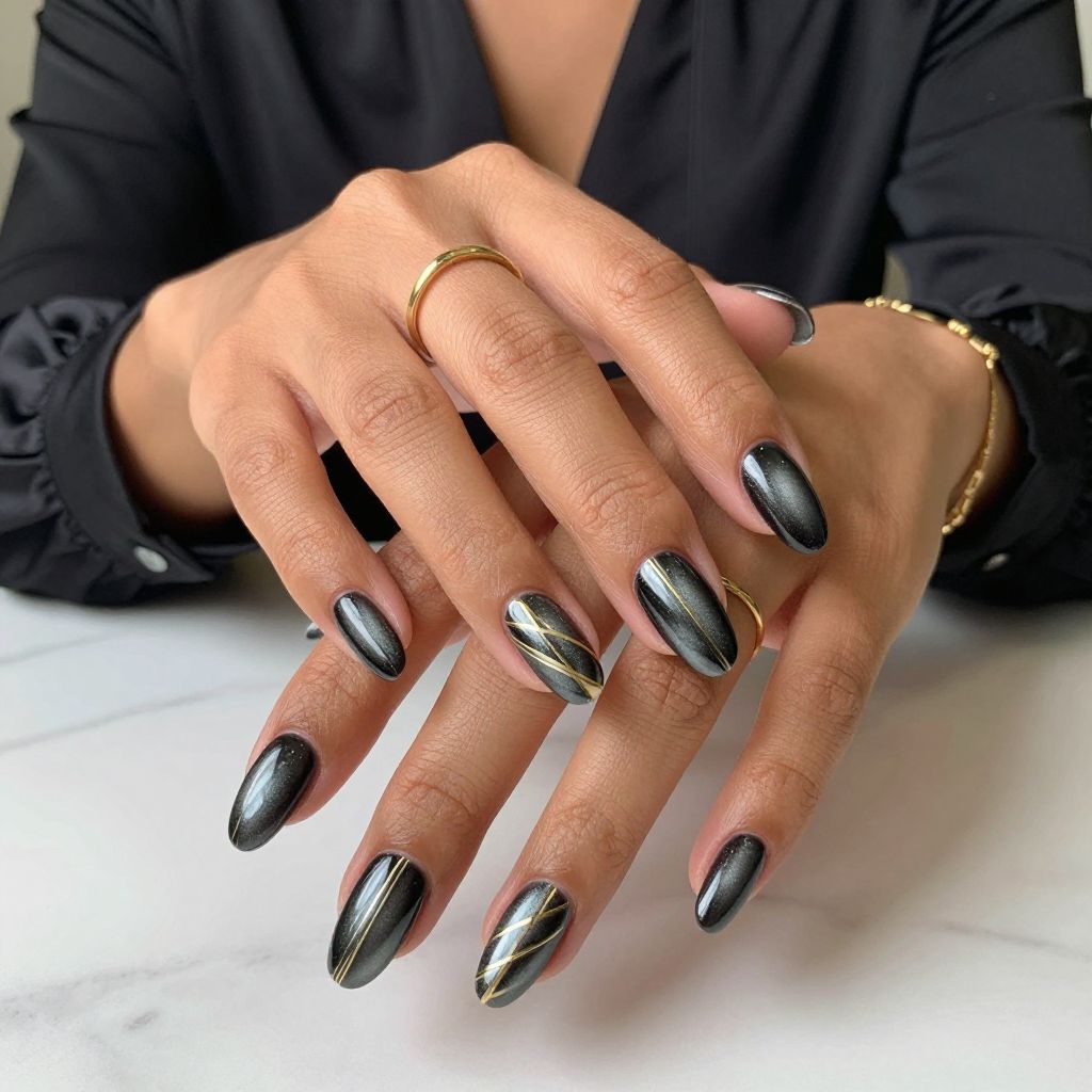 Black Pearl with Gold Striping Tape
