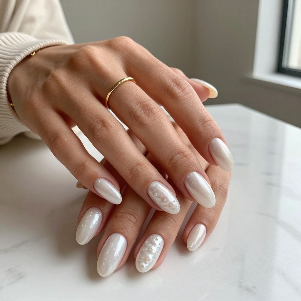 Matte Pearl White with Glossy Tips