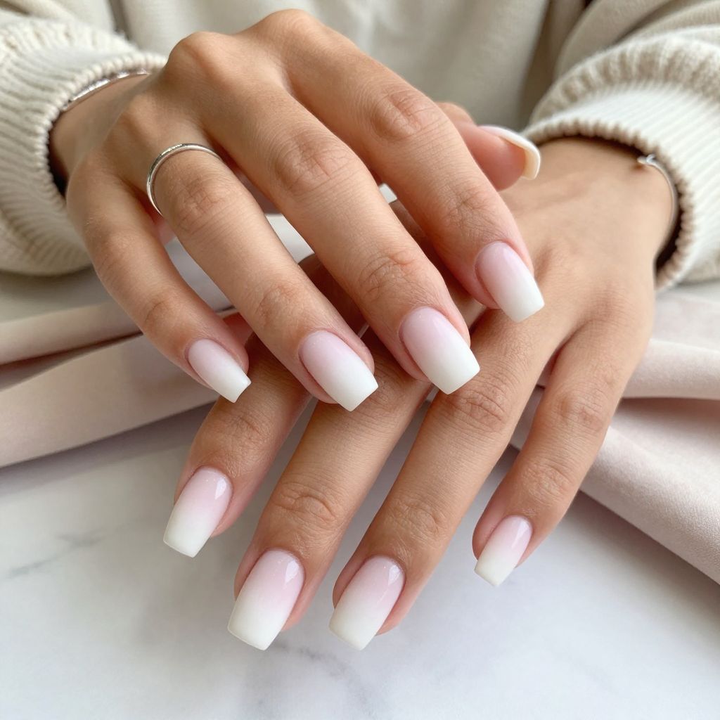 Frosted Pink Tips Nail Design