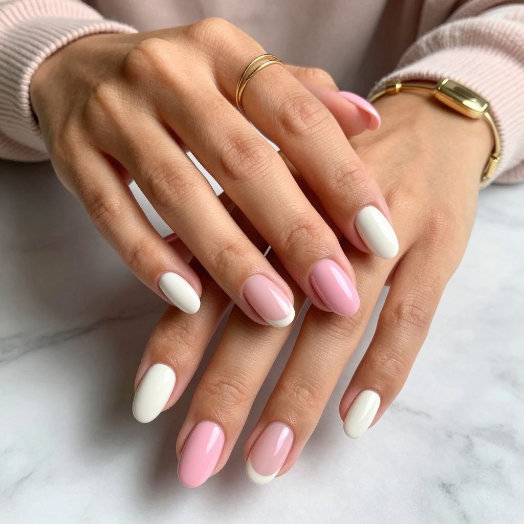Vintage Pink French Tips Nail Design