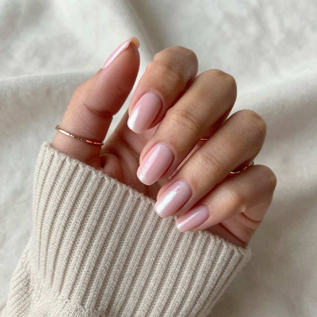 Soft Pink Matinee Glow Nail Design