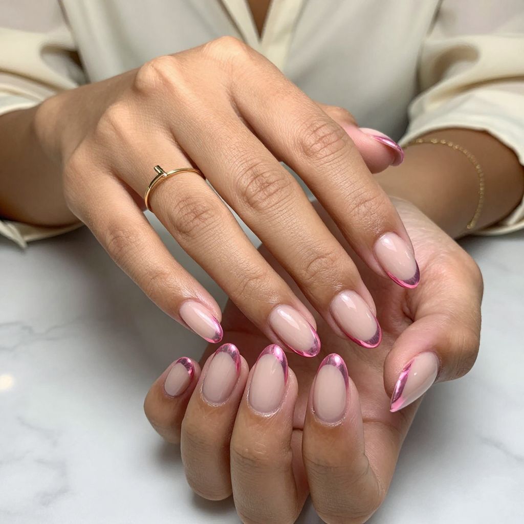 Pink Chrome French Scoop