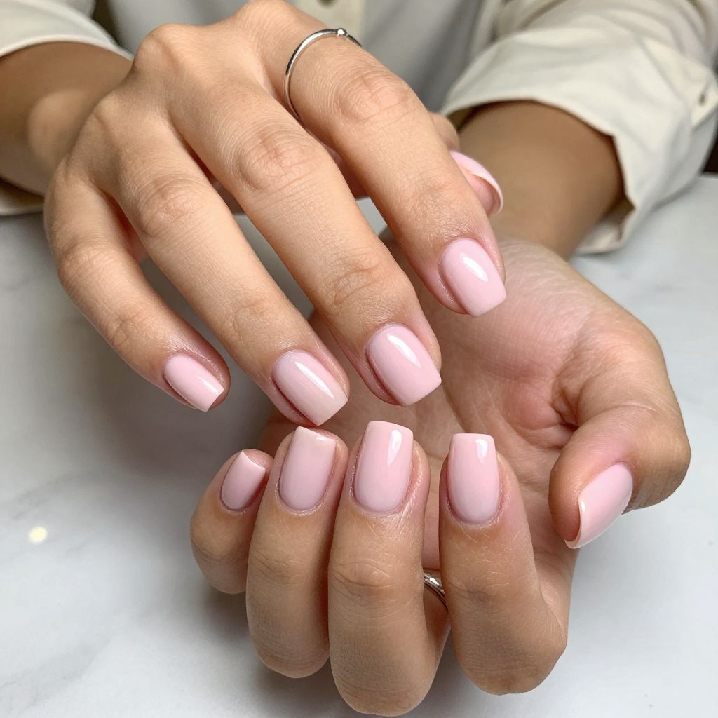 Baby Pink Chrome with Negative Space