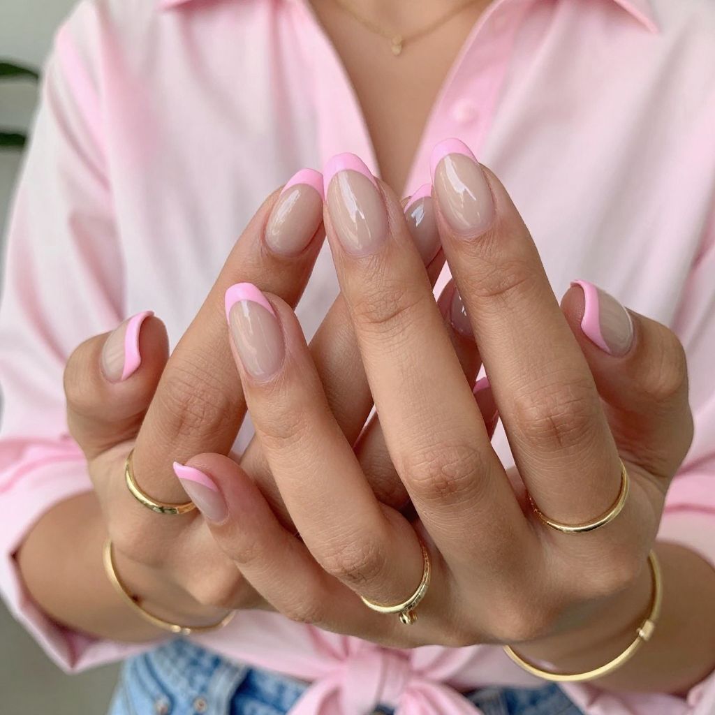 Bubblegum Pink Tips with Matte Topcoat