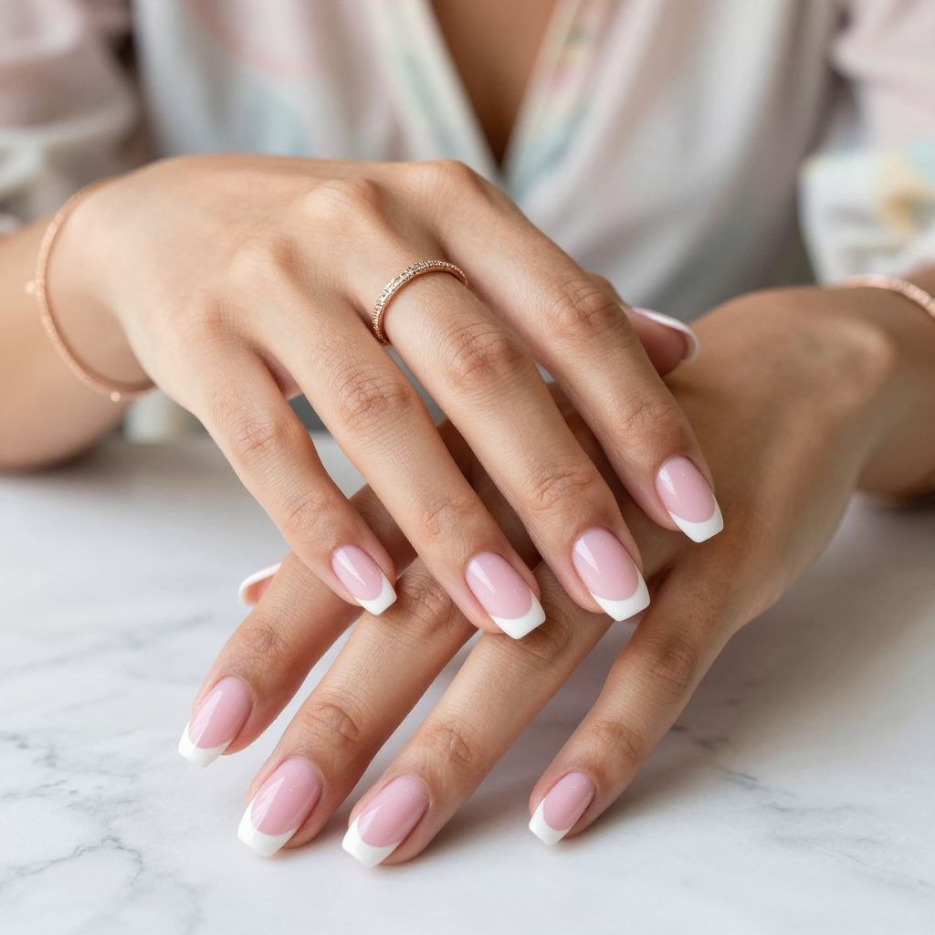 Two-Tone Pink and White French Tips