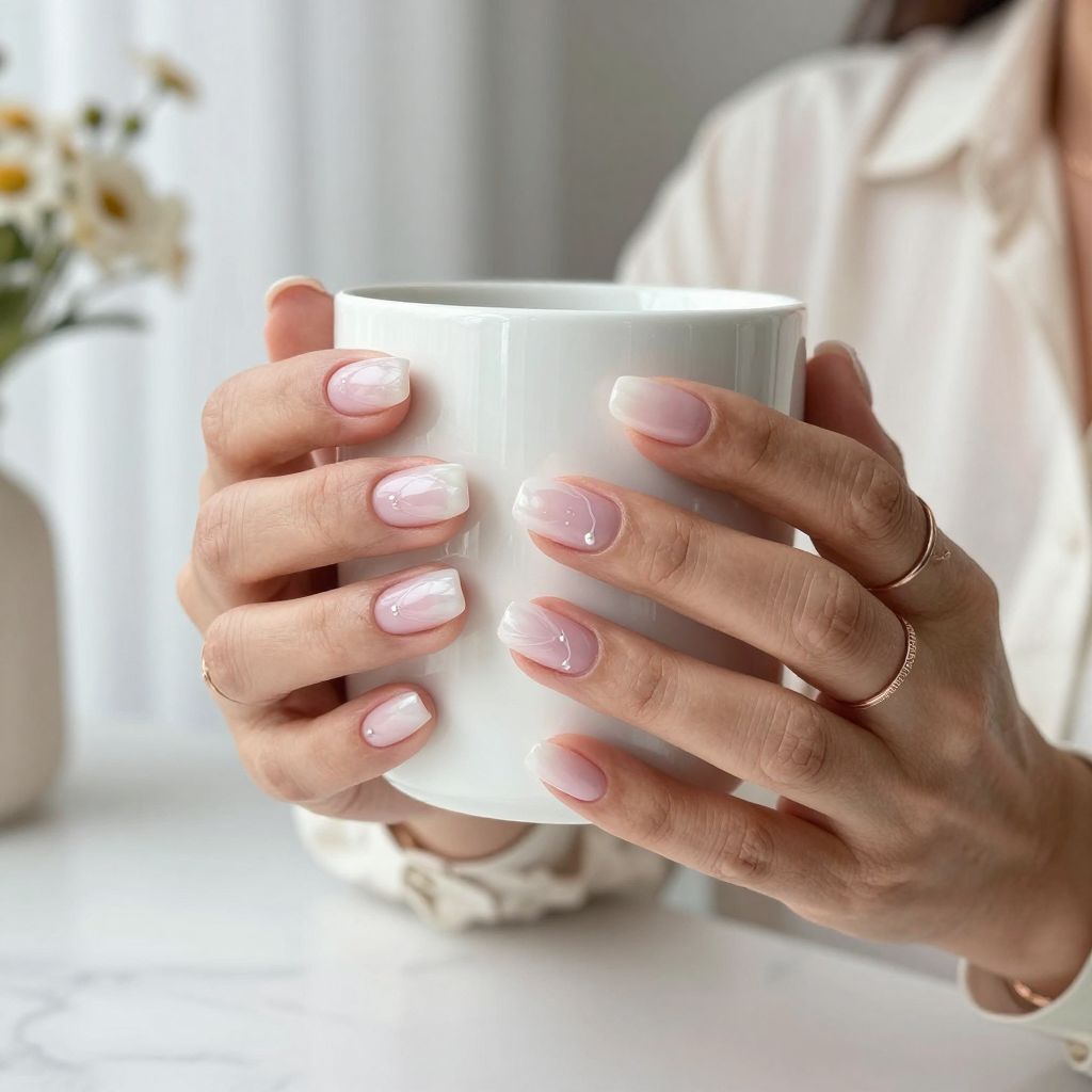 Milky Pink Cloud Nails