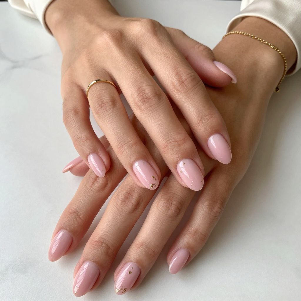 Soft Pink Ombre with Gold Foil