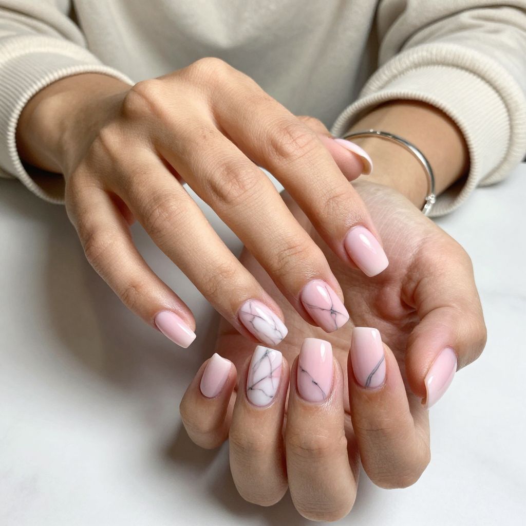 Blush Pink Marble Ombre