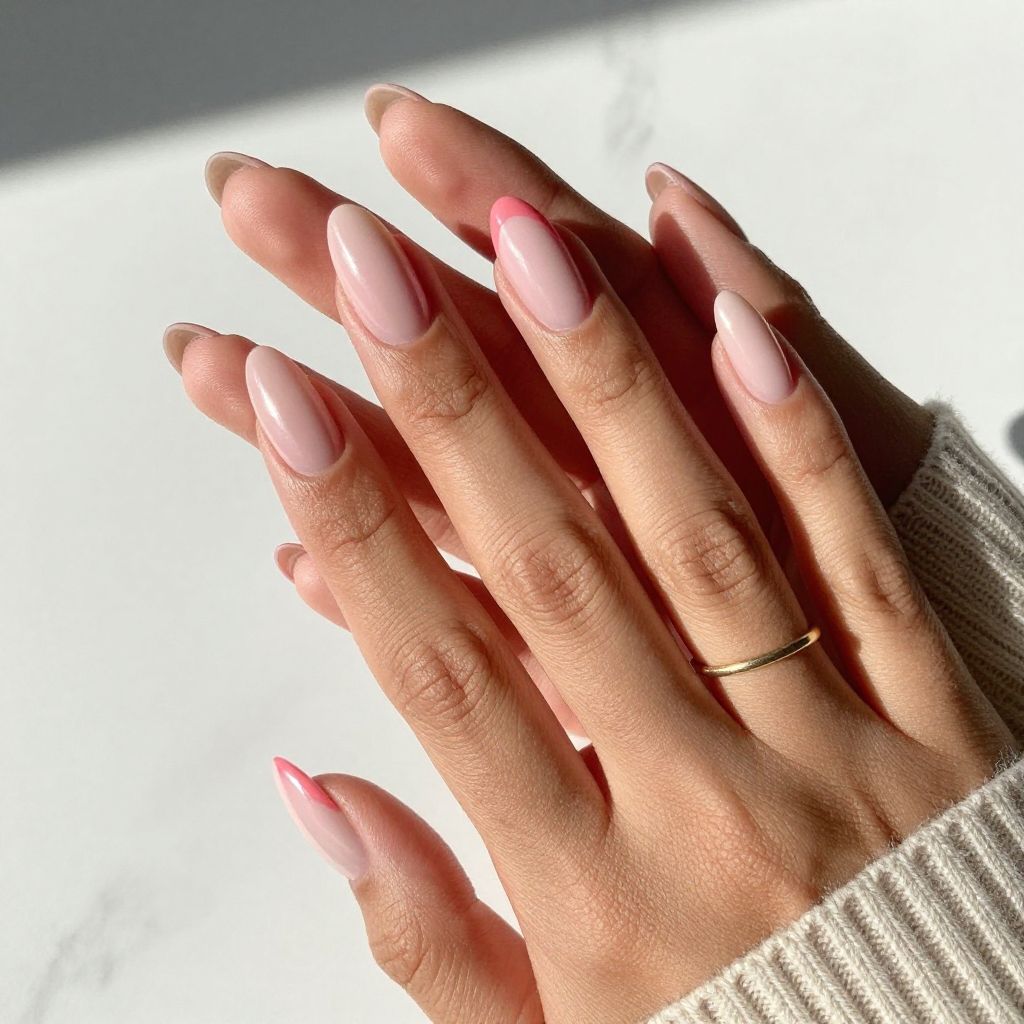 Blush Ombre Romance Nails